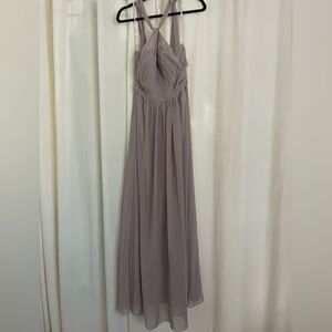 Jasmine B2 Taupe Y-Neck Chiffon floor length